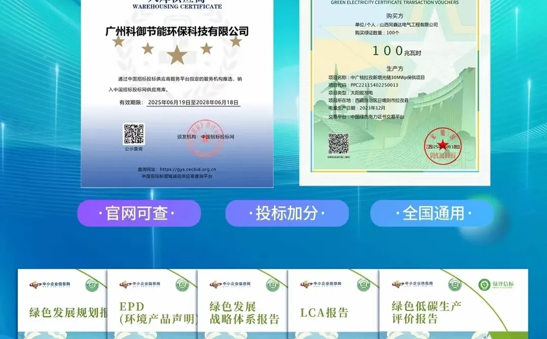 办理ESG报告，送供应商入库，绿电凭证！