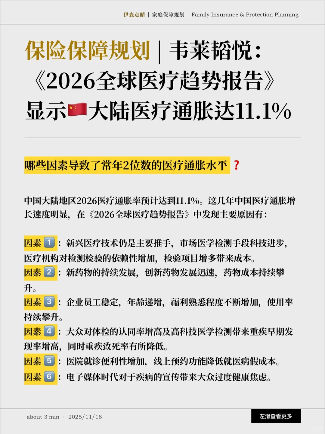 2026全球医疗趋势报告：??医疗通胀达11%