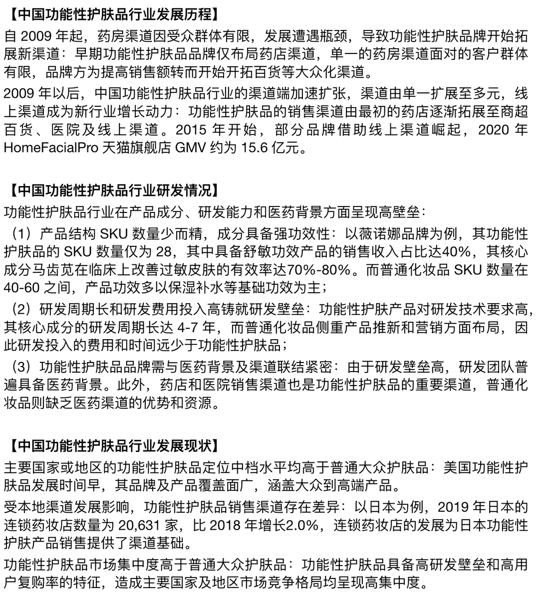 每天了解一个消费行业：【功能性护肤品】