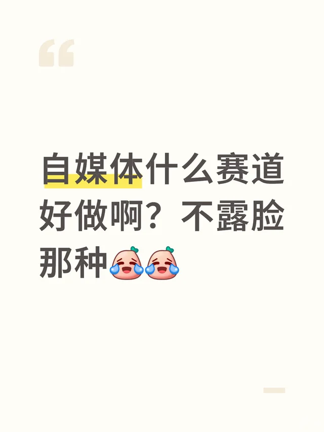 自媒体什么赛道好做啊？不露脸那种