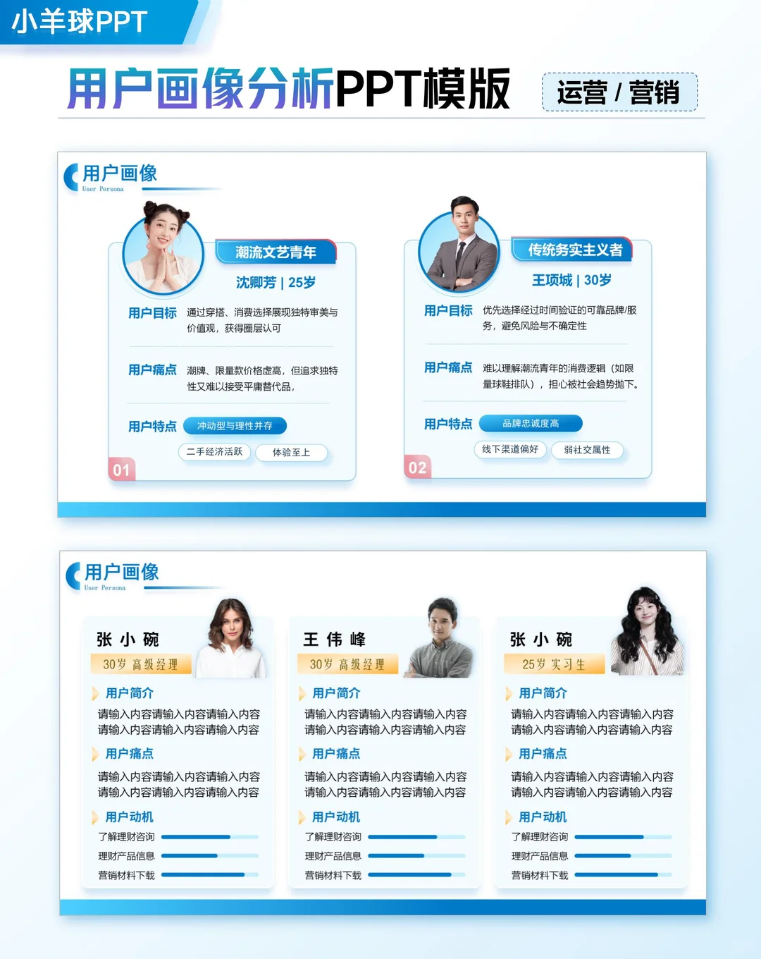 个人简介｜用户画像分析PPT模版