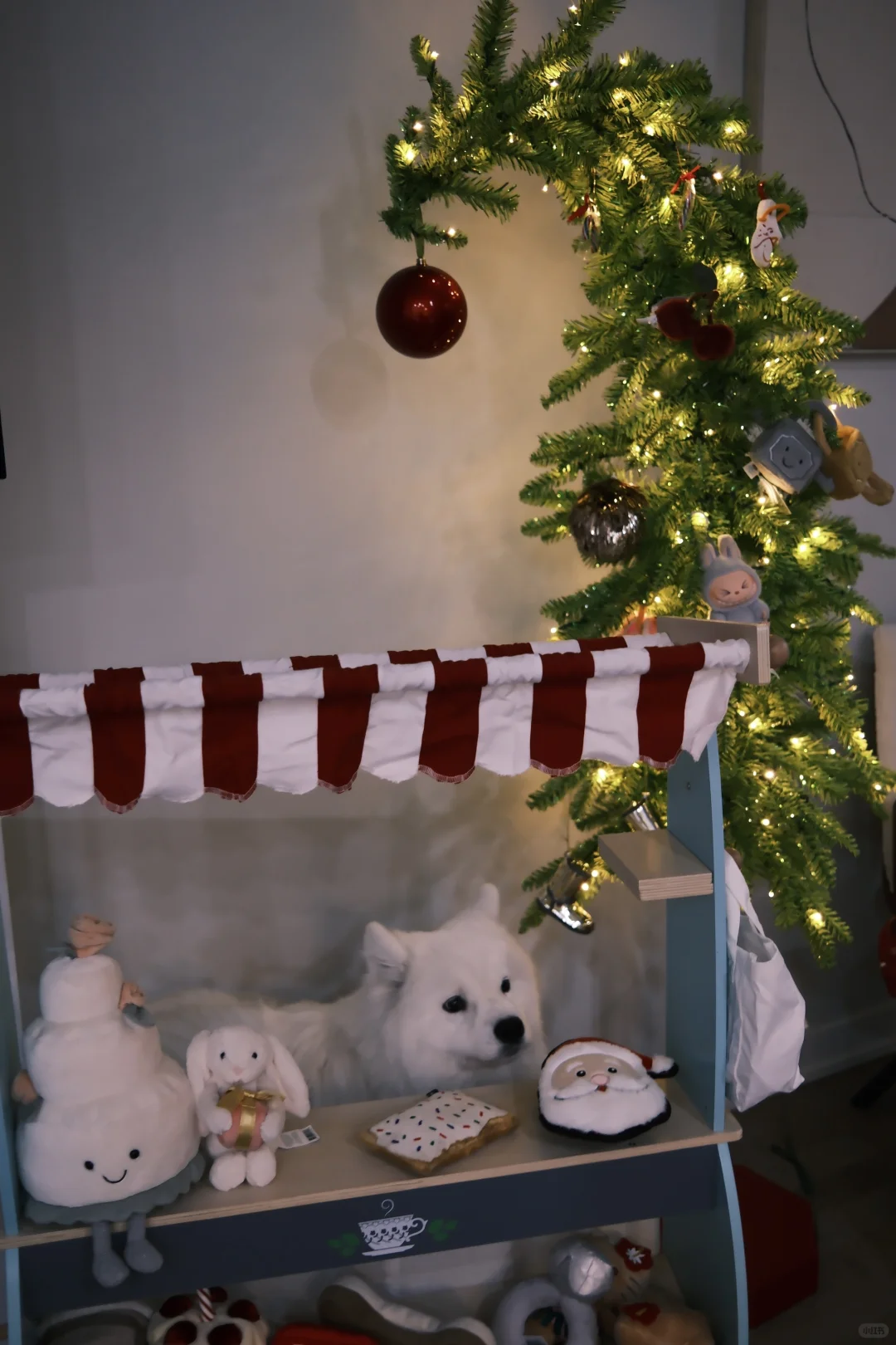 和ee炫耀，小狗也有歪脖子圣诞树啦?