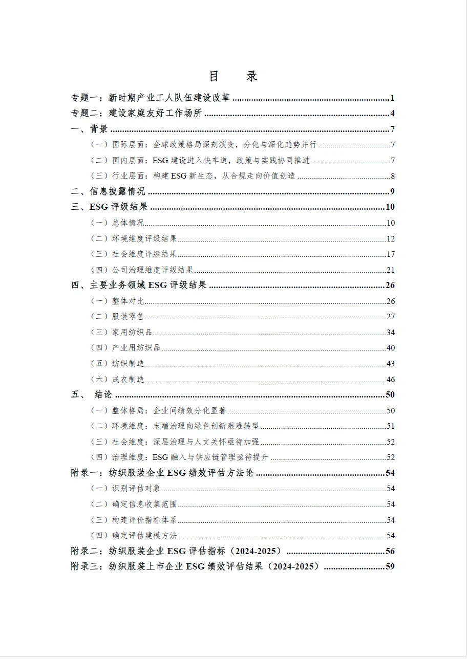 中国纺织服装企业ESG绩效评估报告2024-2025