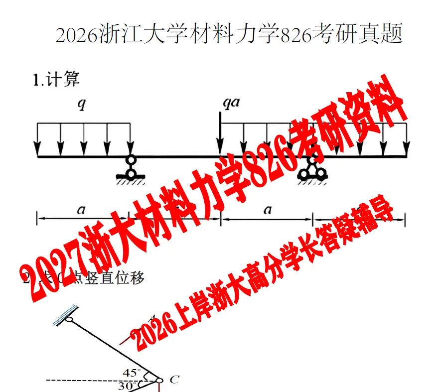 2027版浙江大学建工学院考研826材料力学土木工程岩土工程结构工程试卷押题试题答案笔记浙大复试资料-第1张图片-四季读书网 2027版浙江大学建工学院考研826材料力学土木工程岩土工程结构工程试卷押题试题答案笔记浙大复试资料-第1张图片-四季读书网