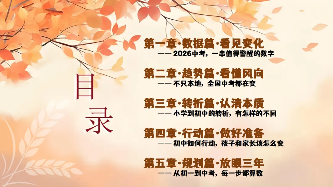 初一上开学家长会ppt:看懂新中考,从初一开始,用三年收获!-第2张图片-四季读书网