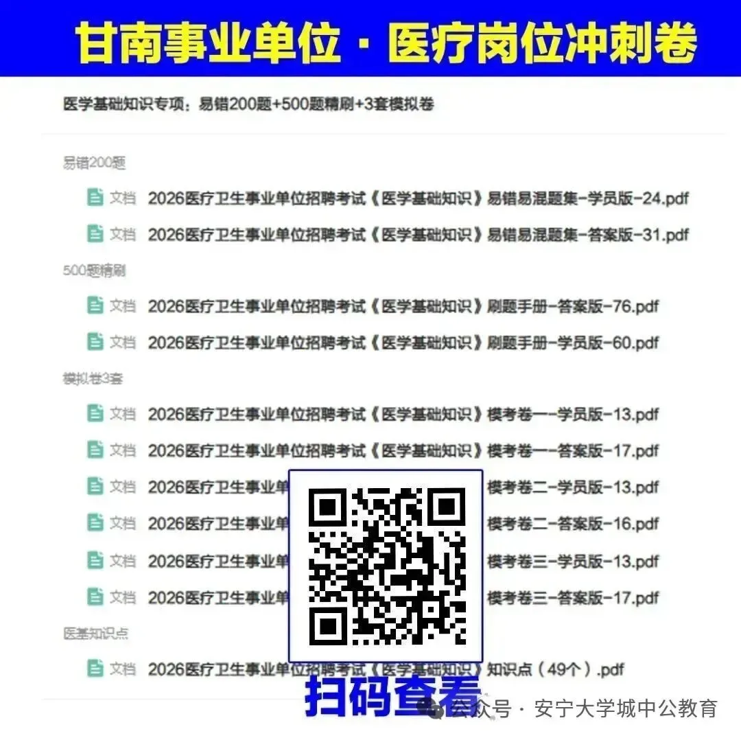 2026甘南事业单位考试考前模拟卷-第4张图片-四季读书网