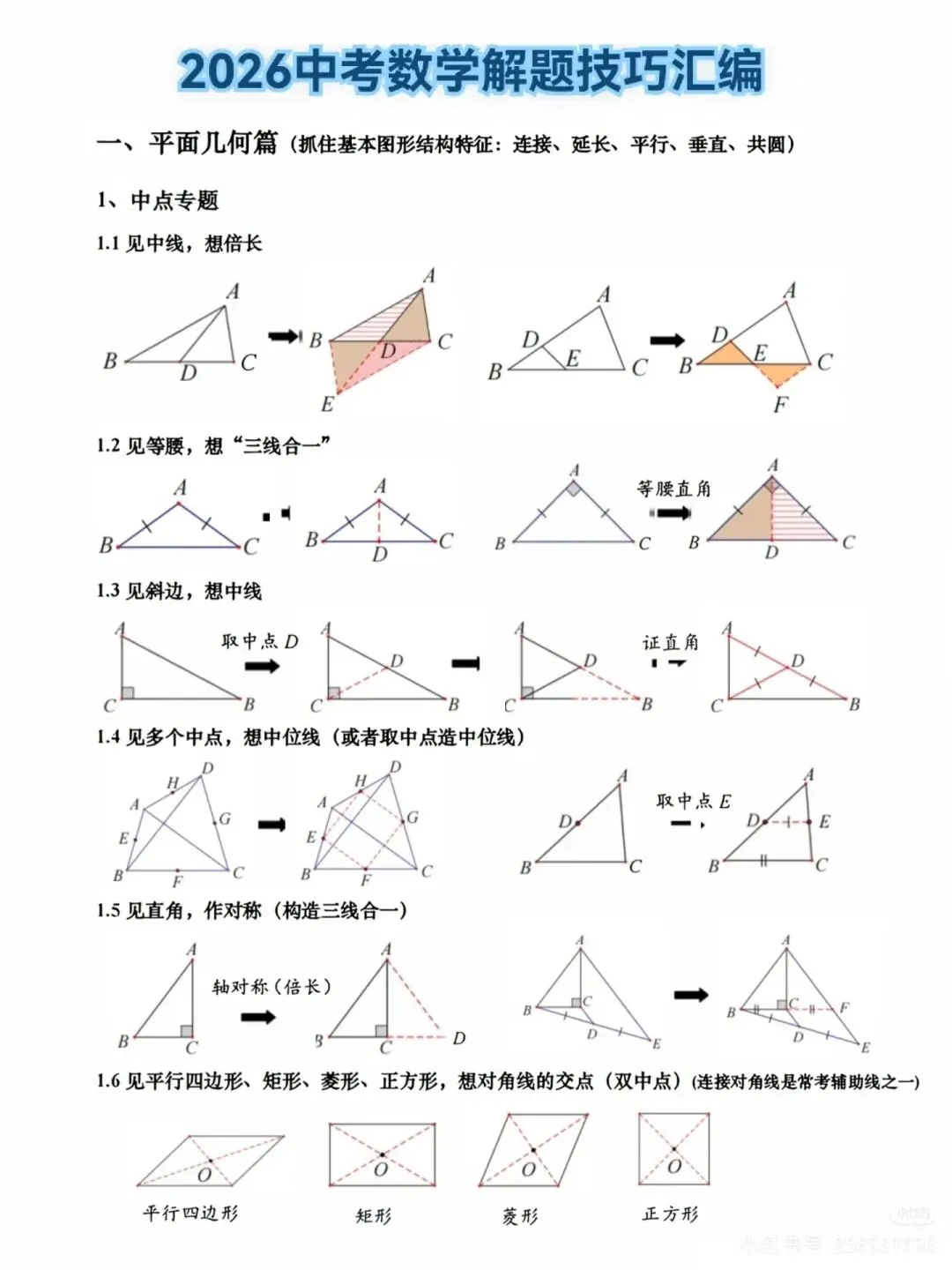 中考数学模型+解题技巧+辅助线大总结-第1张图片-四季读书网 中考数学模型+解题技巧+辅助线大总结-第1张图片-四季读书网