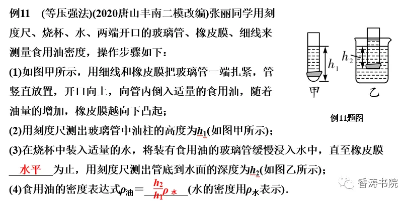 中考物理 | 一轮复习夯实基础十 浮力 3特殊方法测密度-第17张图片-四季读书网 中考物理 | 一轮复习夯实基础十 浮力 3特殊方法测密度-第17张图片-四季读书网