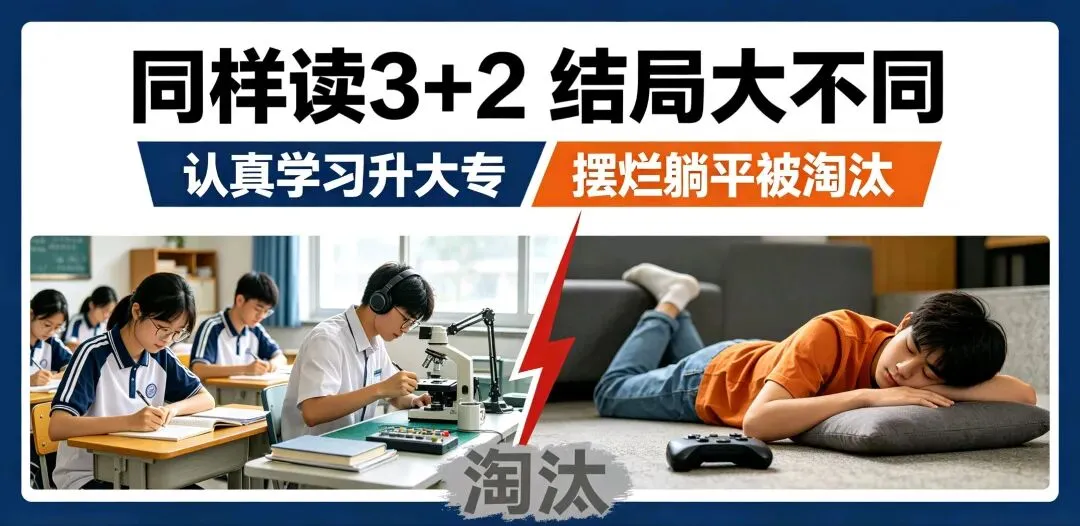 中考420–480分、动手强但沉迷游戏:适合3+2,但绝不允许躺平摆烂,否则无大专可读!-第1张图片-四季读书网