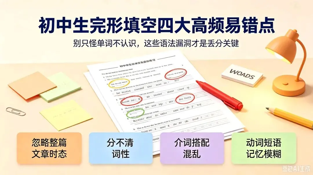 中考完形填空别死背单词!80%丢分全是语法漏洞,家长一定要懂-第2张图片-四季读书网