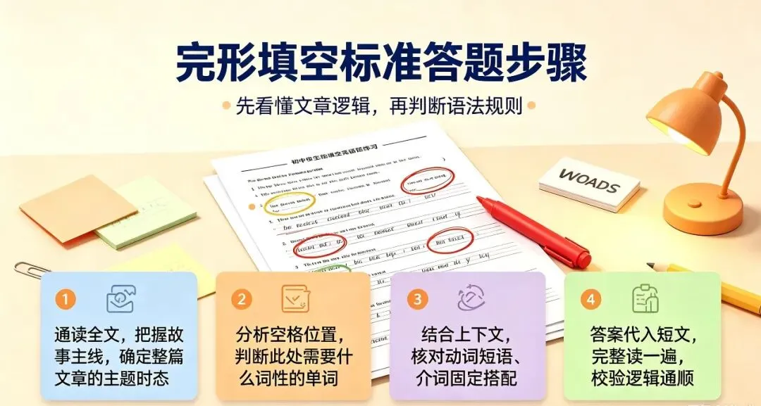 中考完形填空别死背单词!80%丢分全是语法漏洞,家长一定要懂-第3张图片-四季读书网