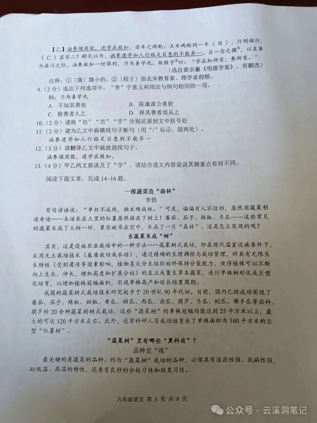 【期末05】八年级语文下册期末试卷(含答案)暑假抓紧练!-第4张图片-四季读书网