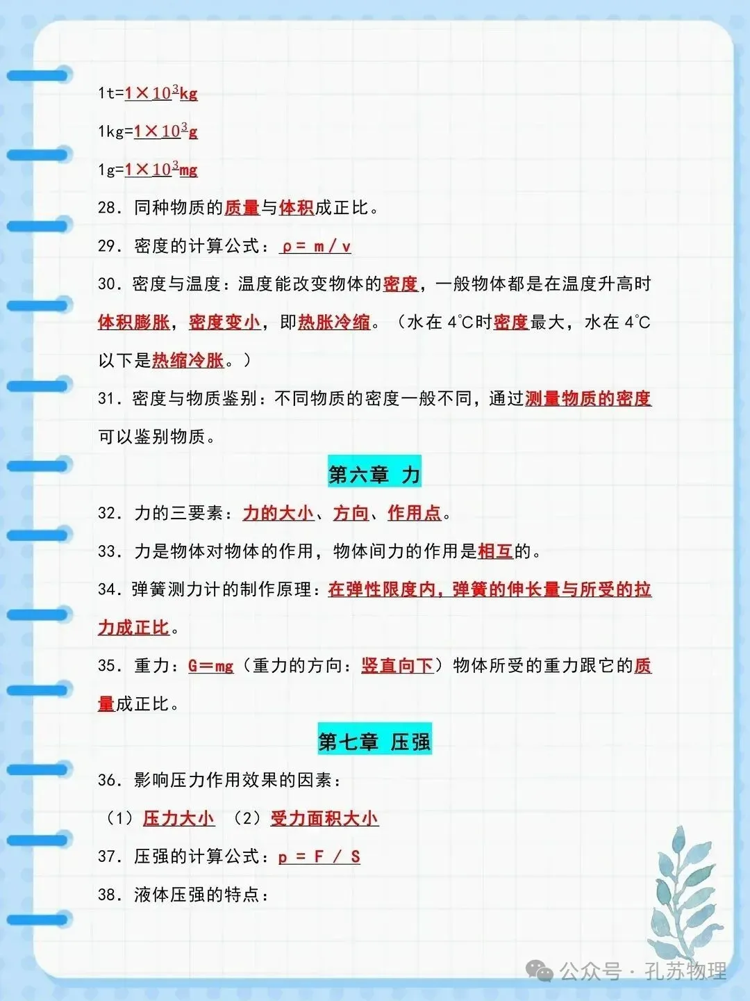 中考物理93个必考知识点 (超详细)-第4张图片-四季读书网