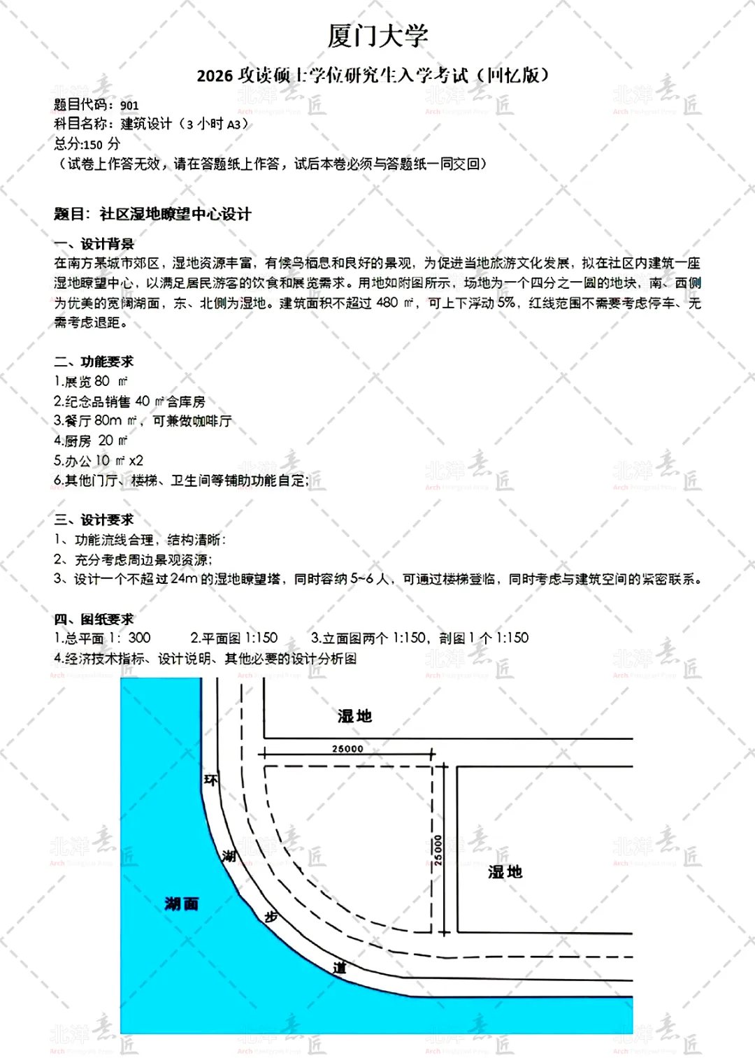 【快题改图日志09】建筑学考研快题营·社区湿地瞭望中心设计(厦门大学2026年)-第1张图片-四季读书网 【快题改图日志09】建筑学考研快题营·社区湿地瞭望中心设计(厦门大学2026年)-第1张图片-四季读书网