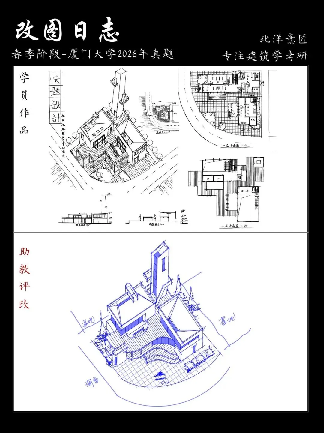 【快题改图日志09】建筑学考研快题营·社区湿地瞭望中心设计(厦门大学2026年)-第3张图片-四季读书网 【快题改图日志09】建筑学考研快题营·社区湿地瞭望中心设计(厦门大学2026年)-第3张图片-四季读书网
