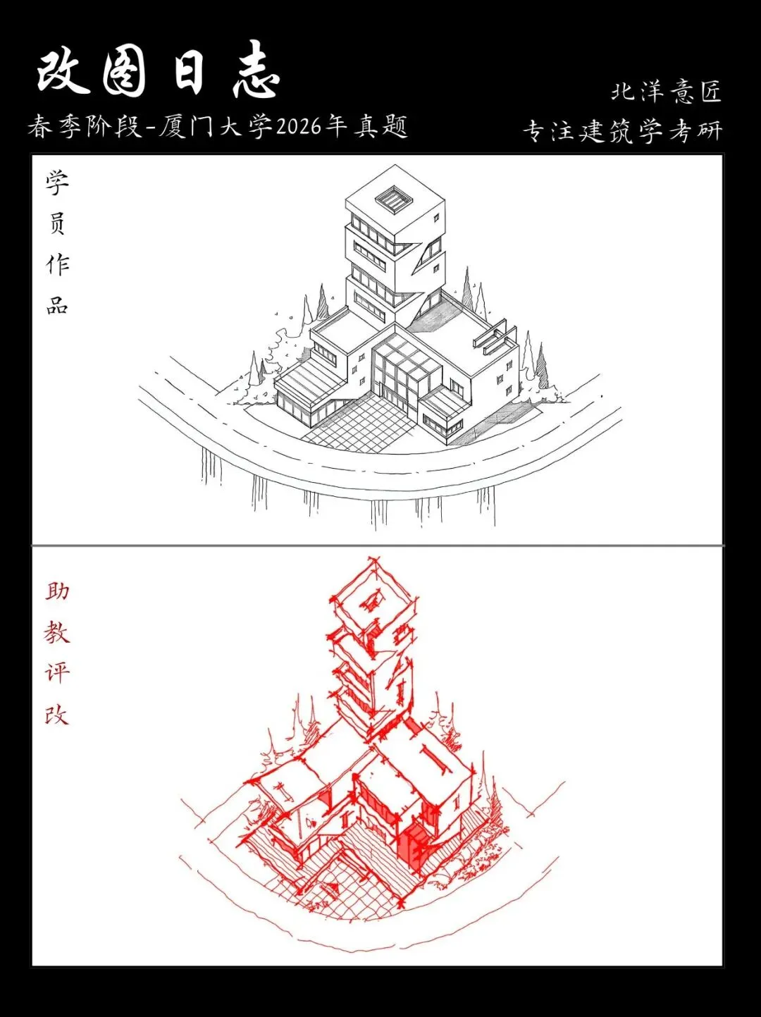 【快题改图日志09】建筑学考研快题营·社区湿地瞭望中心设计(厦门大学2026年)-第5张图片-四季读书网 【快题改图日志09】建筑学考研快题营·社区湿地瞭望中心设计(厦门大学2026年)-第5张图片-四季读书网