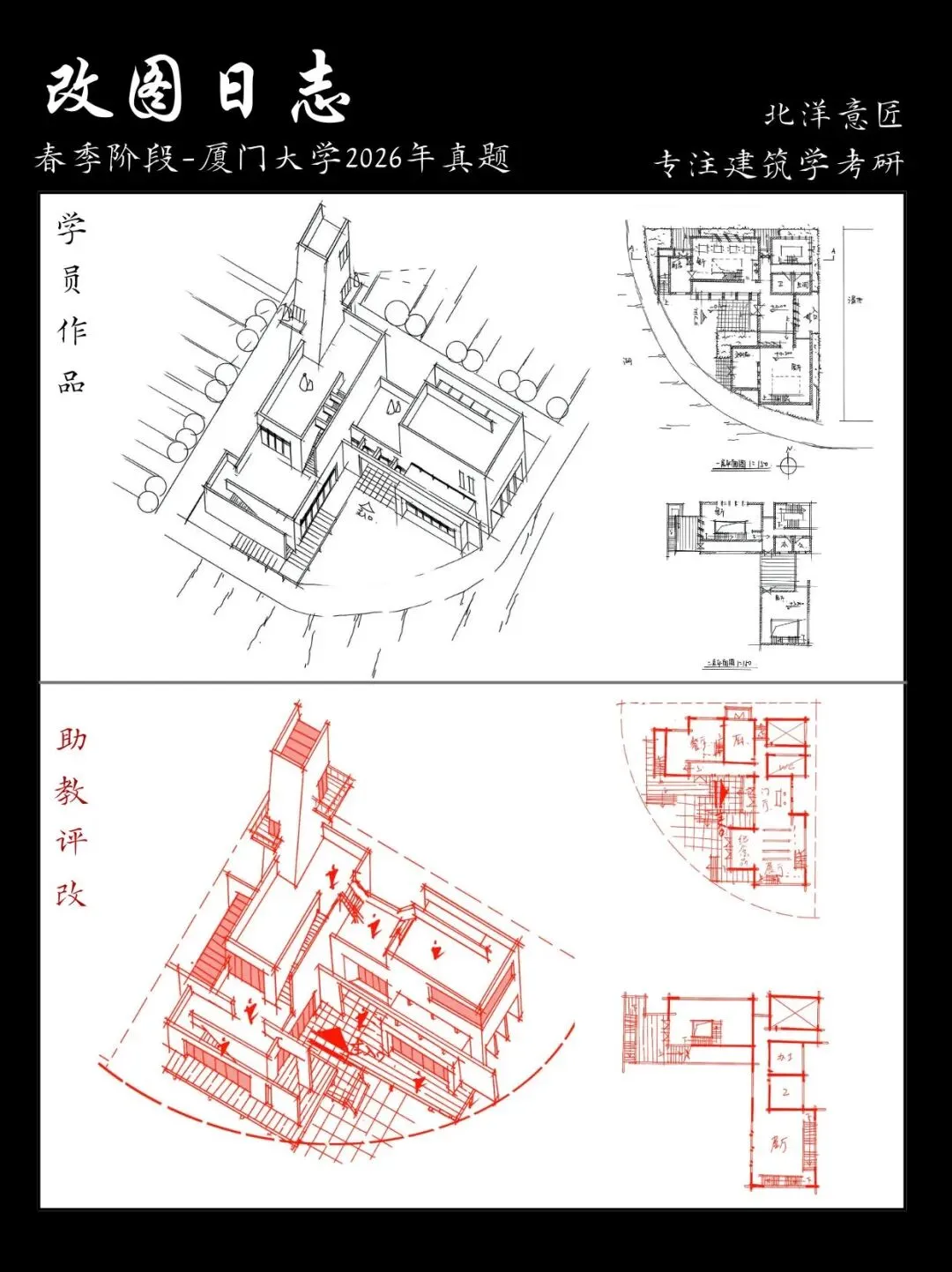 【快题改图日志09】建筑学考研快题营·社区湿地瞭望中心设计(厦门大学2026年)-第6张图片-四季读书网 【快题改图日志09】建筑学考研快题营·社区湿地瞭望中心设计(厦门大学2026年)-第6张图片-四季读书网