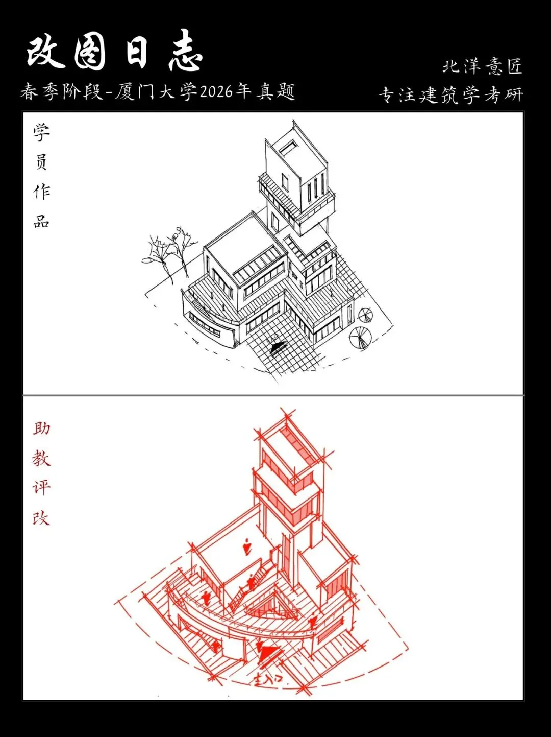 【快题改图日志09】建筑学考研快题营·社区湿地瞭望中心设计(厦门大学2026年)-第7张图片-四季读书网 【快题改图日志09】建筑学考研快题营·社区湿地瞭望中心设计(厦门大学2026年)-第7张图片-四季读书网