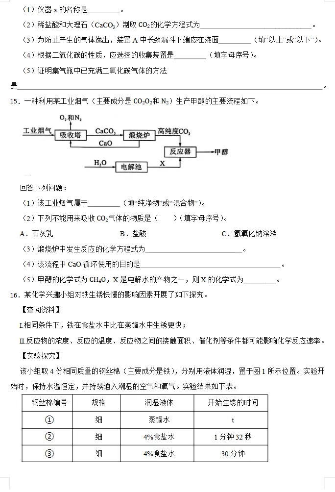 2026年全国各地中考化学真题,涵盖多个地方!-第5张图片-四季读书网 2026年全国各地中考化学真题,涵盖多个地方!-第5张图片-四季读书网