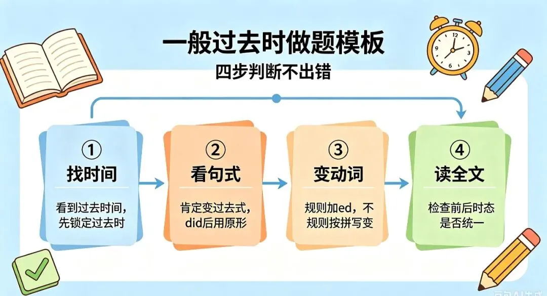 中考英语扣分重灾区!一般过去时看似简单,却是孩子最容易丢分的语法-第4张图片-四季读书网
