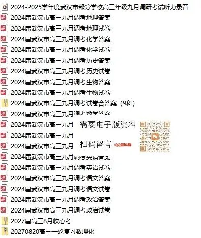 武汉九调推迟,往年试卷和答案QQ群里直接下载…-第8张图片-四季读书网