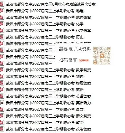 武汉九调推迟,往年试卷和答案QQ群里直接下载…-第17张图片-四季读书网
