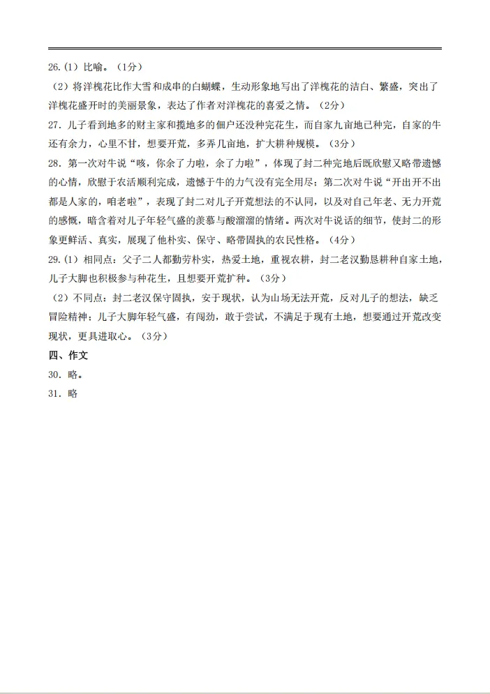 真题回顾|25年成考专升本语文答案公布,快来对答案-第14张图片-四季读书网