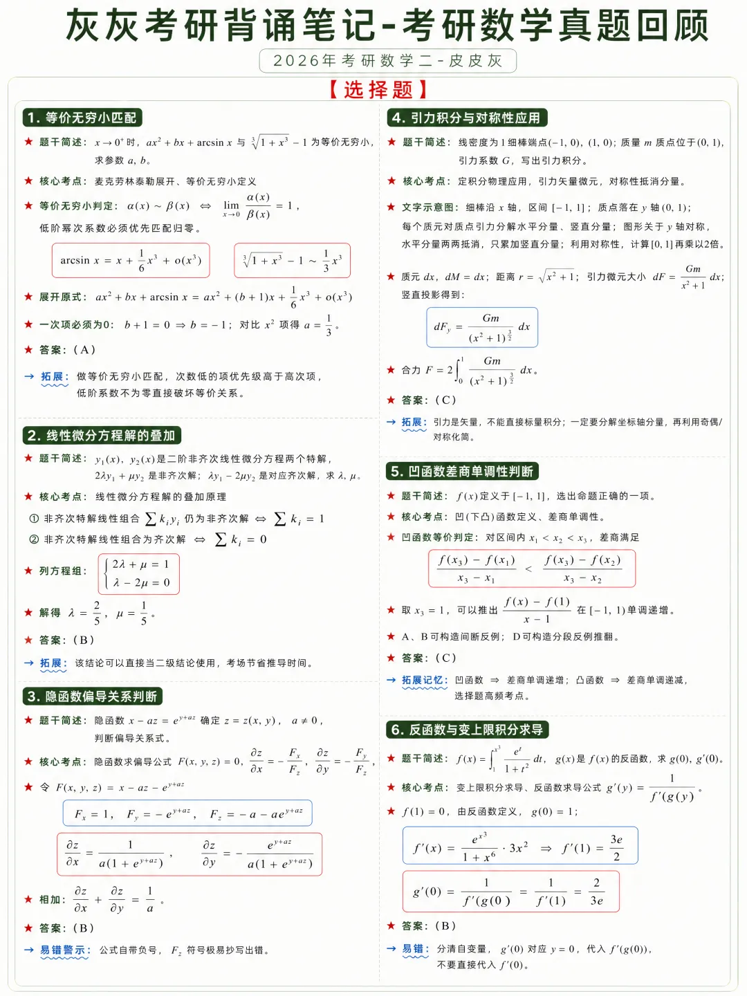 【2026年】考研数学二真题方法论-第2张图片-四季读书网