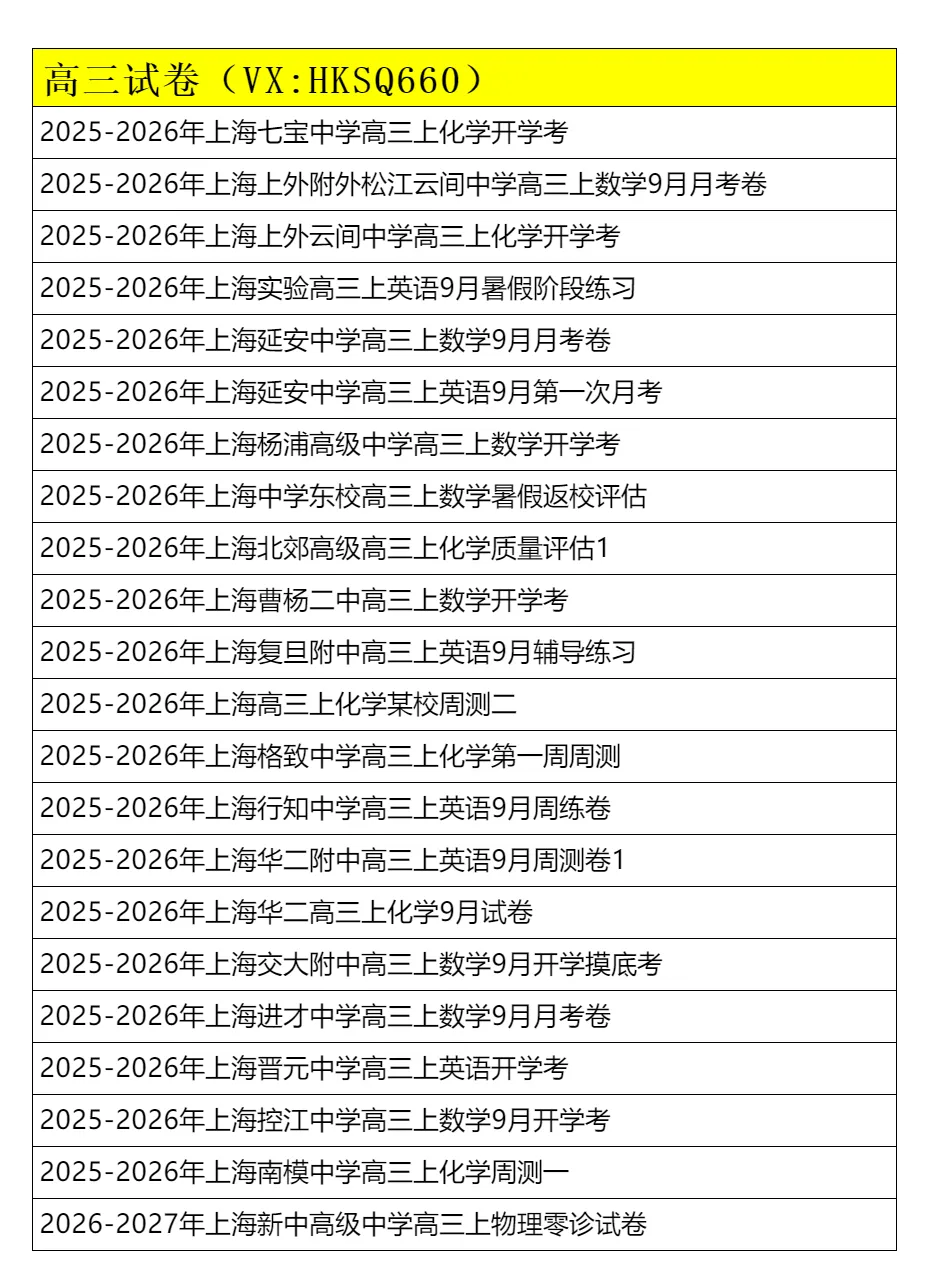 26秋季学生试卷更新目录9.3(白菜price)-第4张图片-四季读书网