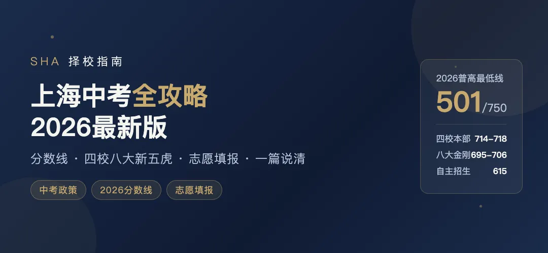 2027上海中考全攻略:分数线,录取批次,填报攻略一篇讲清楚!-第1张图片-四季读书网