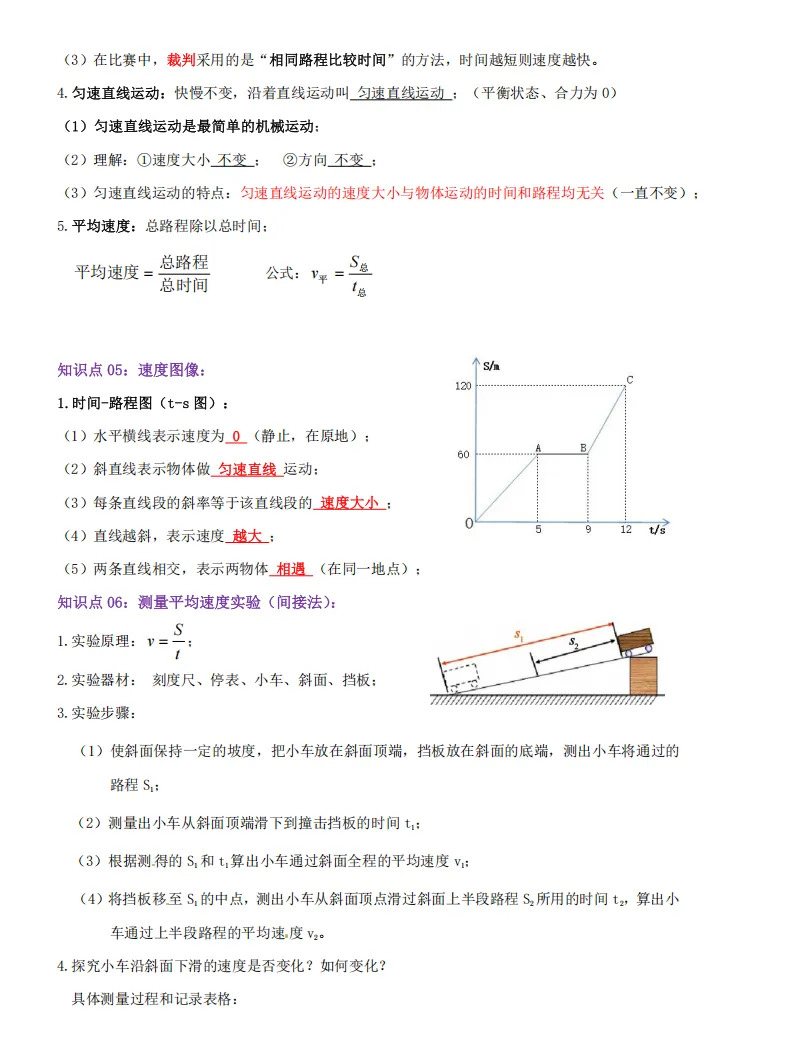 中考复习专题05 -机械运动(思维导图+知识点复习+真题拔高卷)物理重难点真题汇编专题讲练-第4张图片-四季读书网