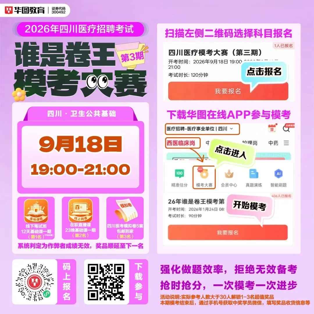 2026四川医疗招聘|第三期模考大赛开启,来自测备考水平-第4张图片-四季读书网 2026四川医疗招聘|第三期模考大赛开启,来自测备考水平-第4张图片-四季读书网