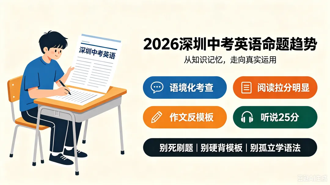 鼎校|深圳中考英语2026命题大变化!别再死刷题,这样备考才提分-第2张图片-四季读书网 鼎校|深圳中考英语2026命题大变化!别再死刷题,这样备考才提分-第2张图片-四季读书网