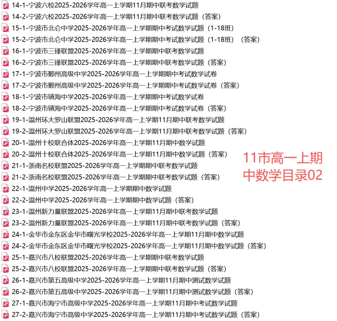 【浙江11市】 高一上期中备考9科真题+答案(必做)!-第31张图片-四季读书网