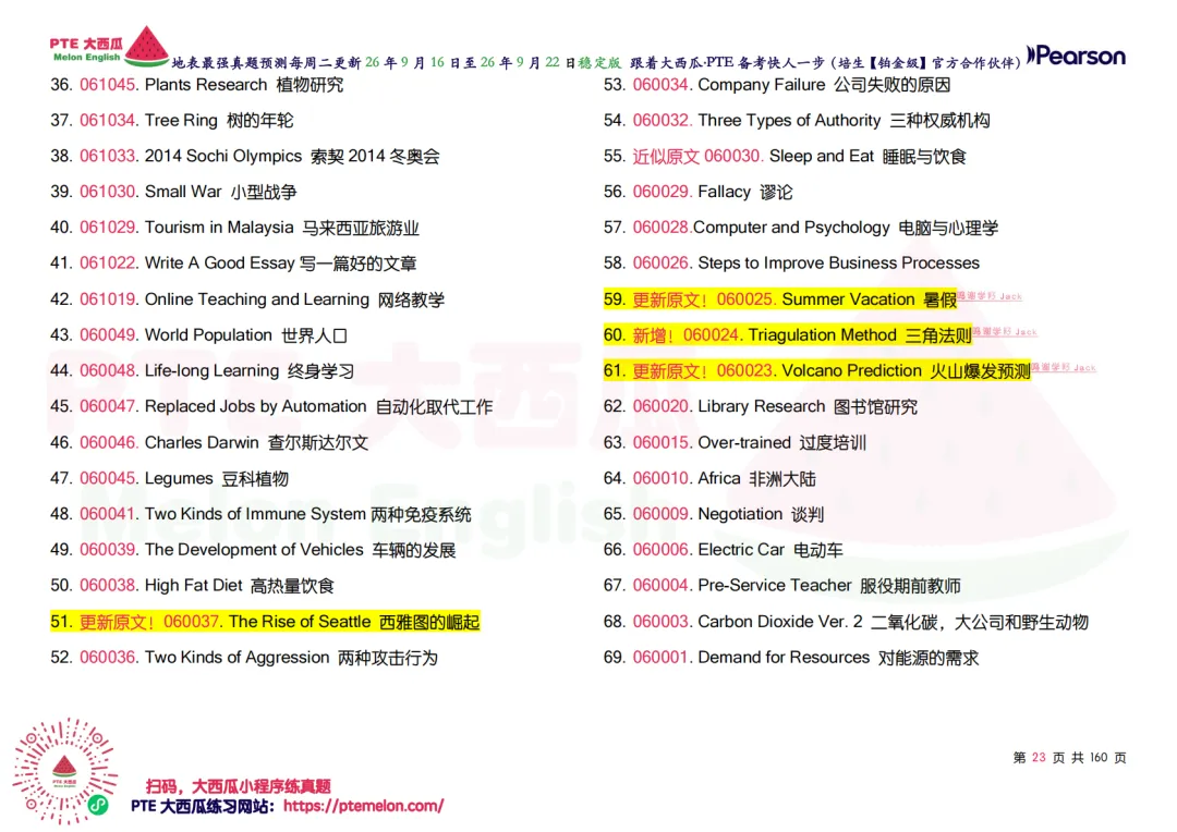 SWT删题啦!【PTE巨准真题预测】26年9月16日至9月22日|SWT最高频仅剩69题!WFD最高频仅152句!-第32张图片-四季读书网