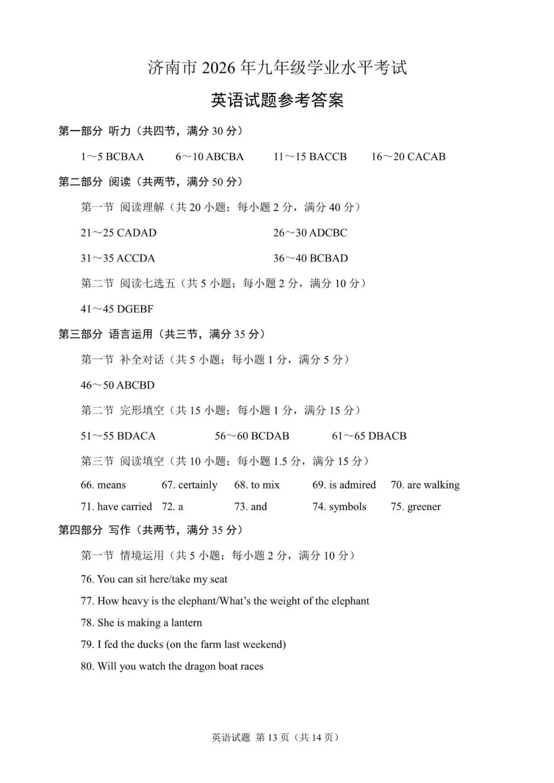 2026年山东省济南市中考英语试题(含答案解析)-第13张图片-四季读书网 2026年山东省济南市中考英语试题(含答案解析)-第13张图片-四季读书网