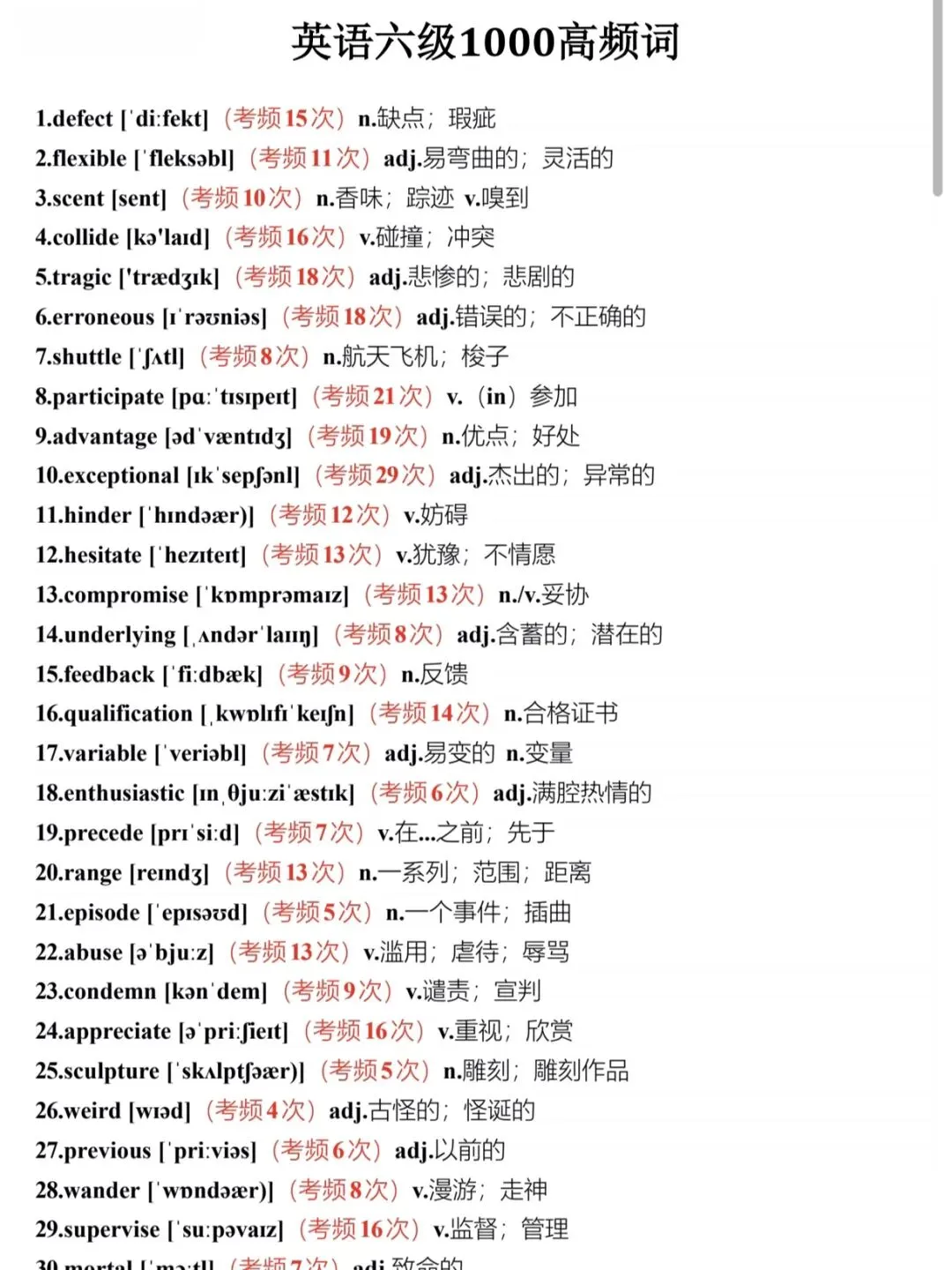 10天背完六级真题1500词-第1张图片-四季读书网