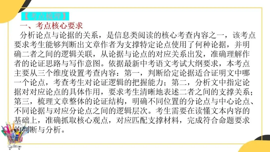 2027年中考语文一轮复习:论点与论据的关系-第3张图片-四季读书网