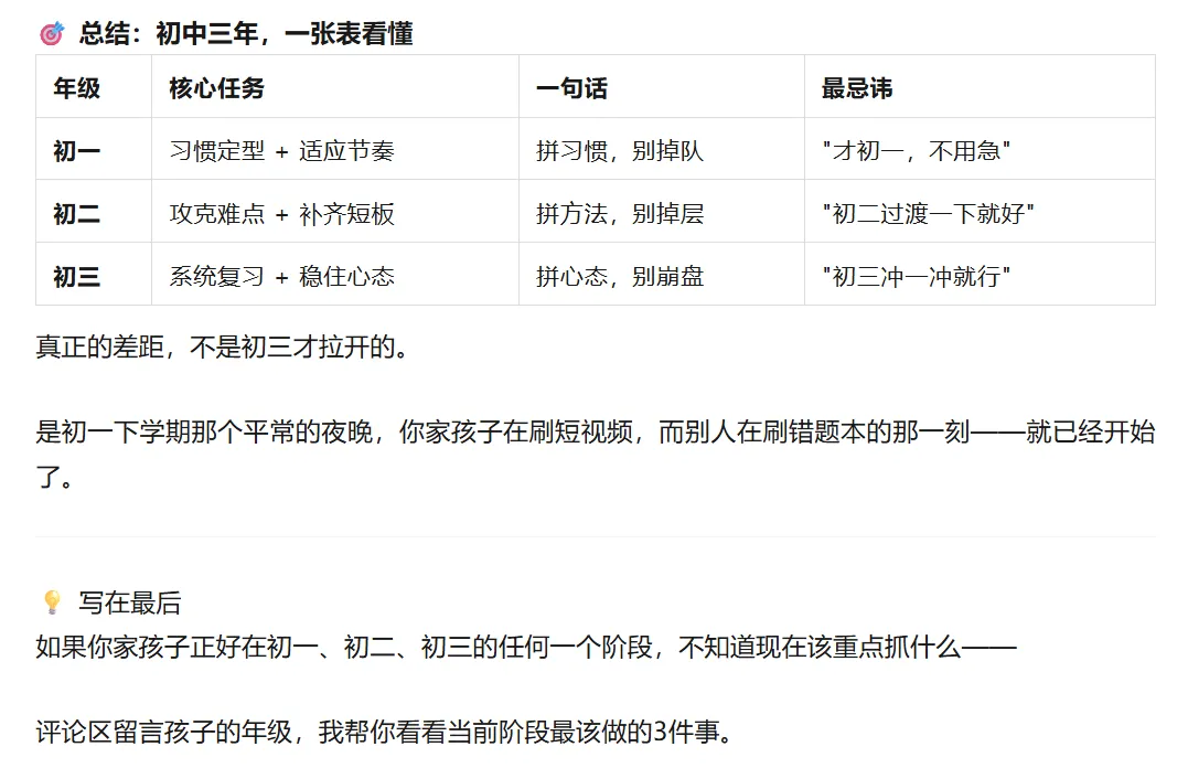 深圳中考资讯丨家长注意!孩子初一、初二、初三,每个阶段到底该抓什么?一文给你讲清!-第5张图片-四季读书网 深圳中考资讯丨家长注意!孩子初一、初二、初三,每个阶段到底该抓什么?一文给你讲清!-第5张图片-四季读书网