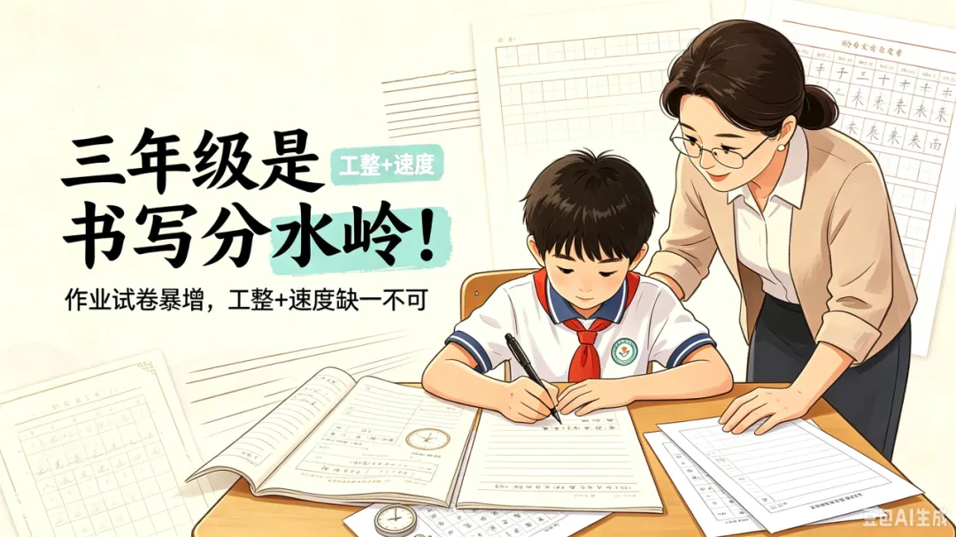 三年级是书写分水岭!作业试卷暴增,工整 + 速度缺一不可-第1张图片-四季读书网