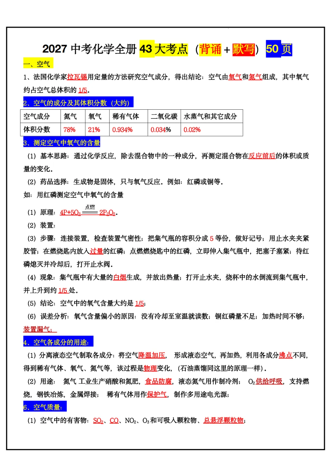 2027年《中考化学•全册夯基43大考点》(背诵+默写),PDF电子版可打印!-第6张图片-四季读书网 2027年《中考化学•全册夯基43大考点》(背诵+默写),PDF电子版可打印!-第6张图片-四季读书网