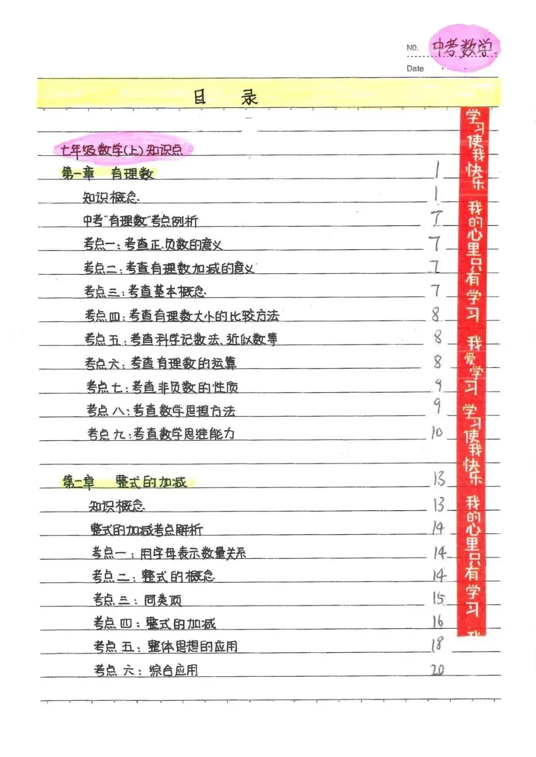 中考数学满分选手的笔记,直接抄作业!-第2张图片-四季读书网 中考数学满分选手的笔记,直接抄作业!-第2张图片-四季读书网