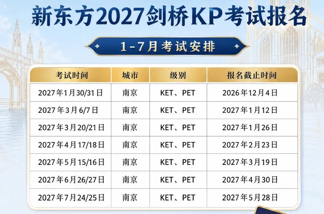 考情首发 | 2027剑桥KP考试日历发布,全流程模拟测限量开放,帮孩子告别考场紧张!-第3张图片-四季读书网