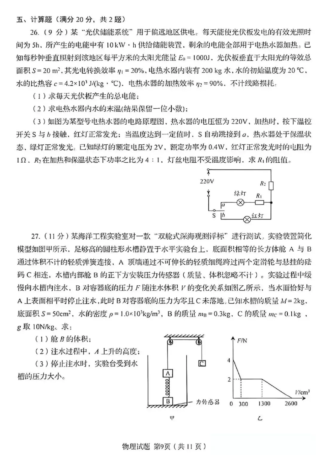 2026年青岛自招物理+化学真题出炉!-第9张图片-四季读书网 2026年青岛自招物理+化学真题出炉!-第9张图片-四季读书网