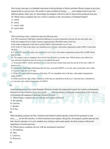 备考干货|SAT语法真题难题合集73练(含答案)完整版电子版高清!-第4张图片-四季读书网 备考干货|SAT语法真题难题合集73练(含答案)完整版电子版高清!-第4张图片-四季读书网