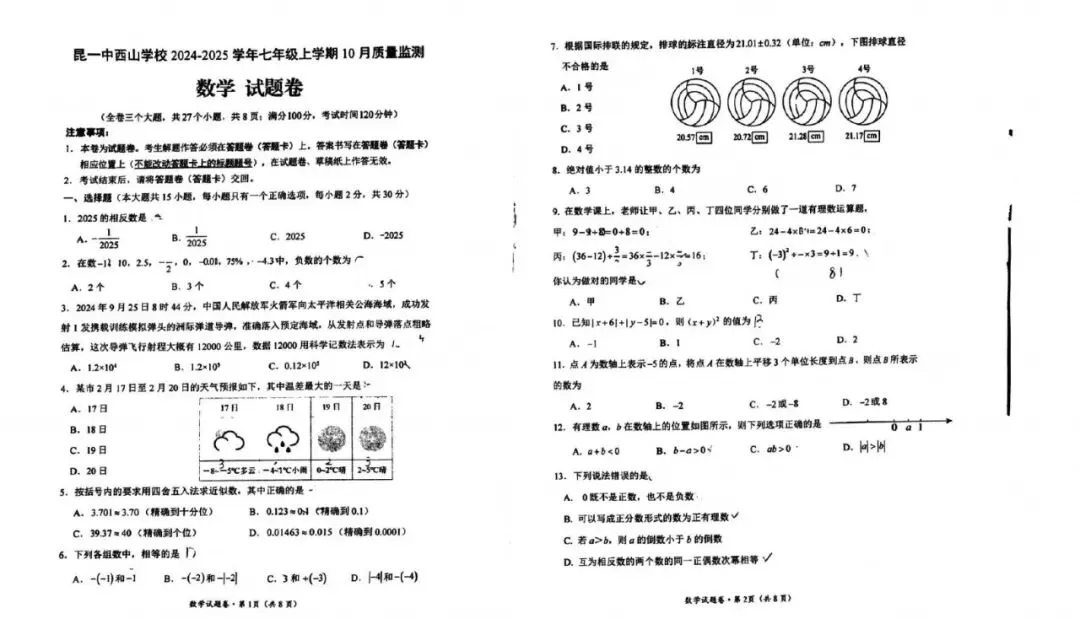 【资料领取】备战月考!昆明初一上真题 + 初二上模拟卷,查漏补缺!-第13张图片-四季读书网 【资料领取】备战月考!昆明初一上真题 + 初二上模拟卷,查漏补缺!-第13张图片-四季读书网