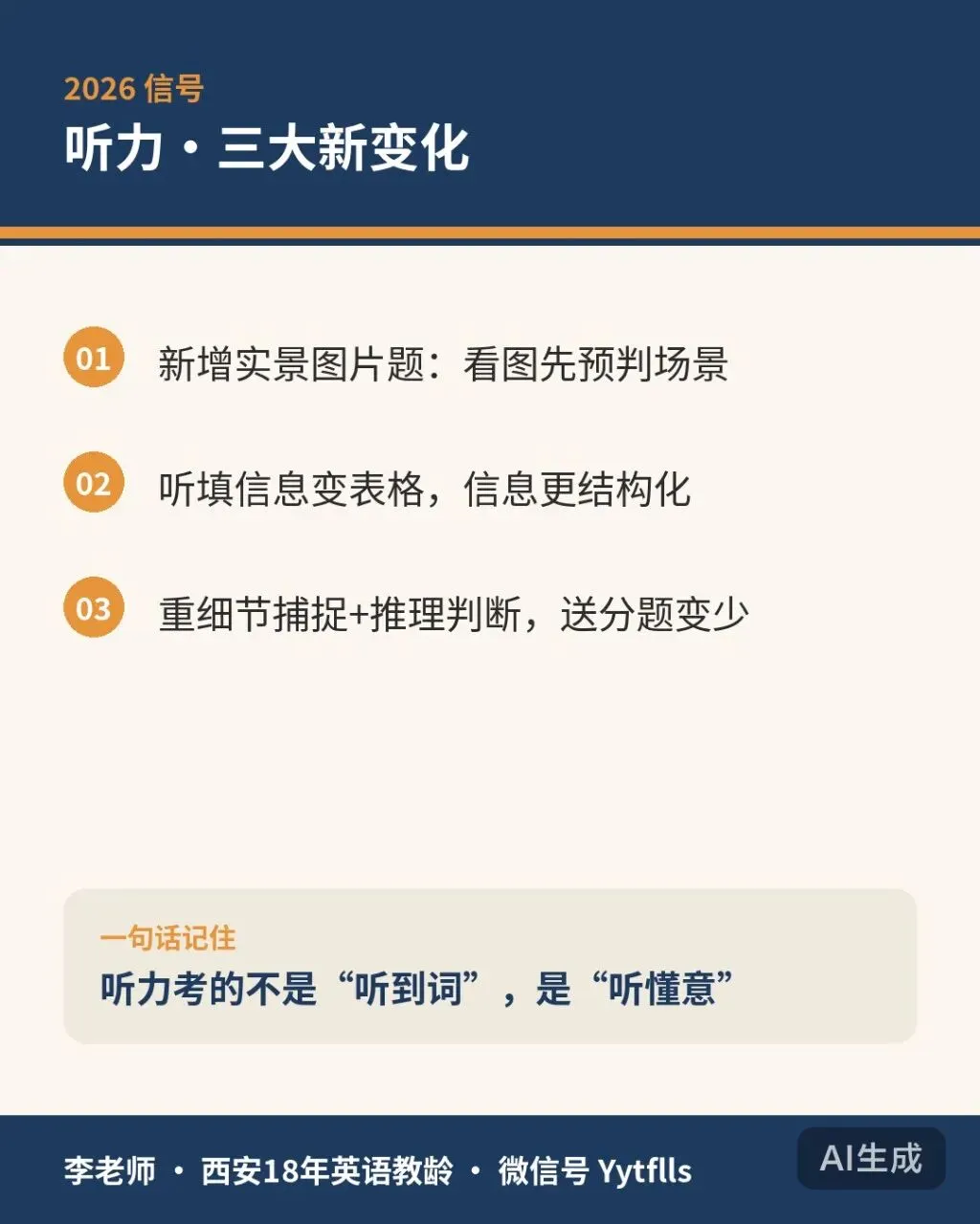 西安中考英语听力30分怎么稳拿?6月21日8:30开考,3类失分坑90%孩子踩过-第3张图片-四季读书网