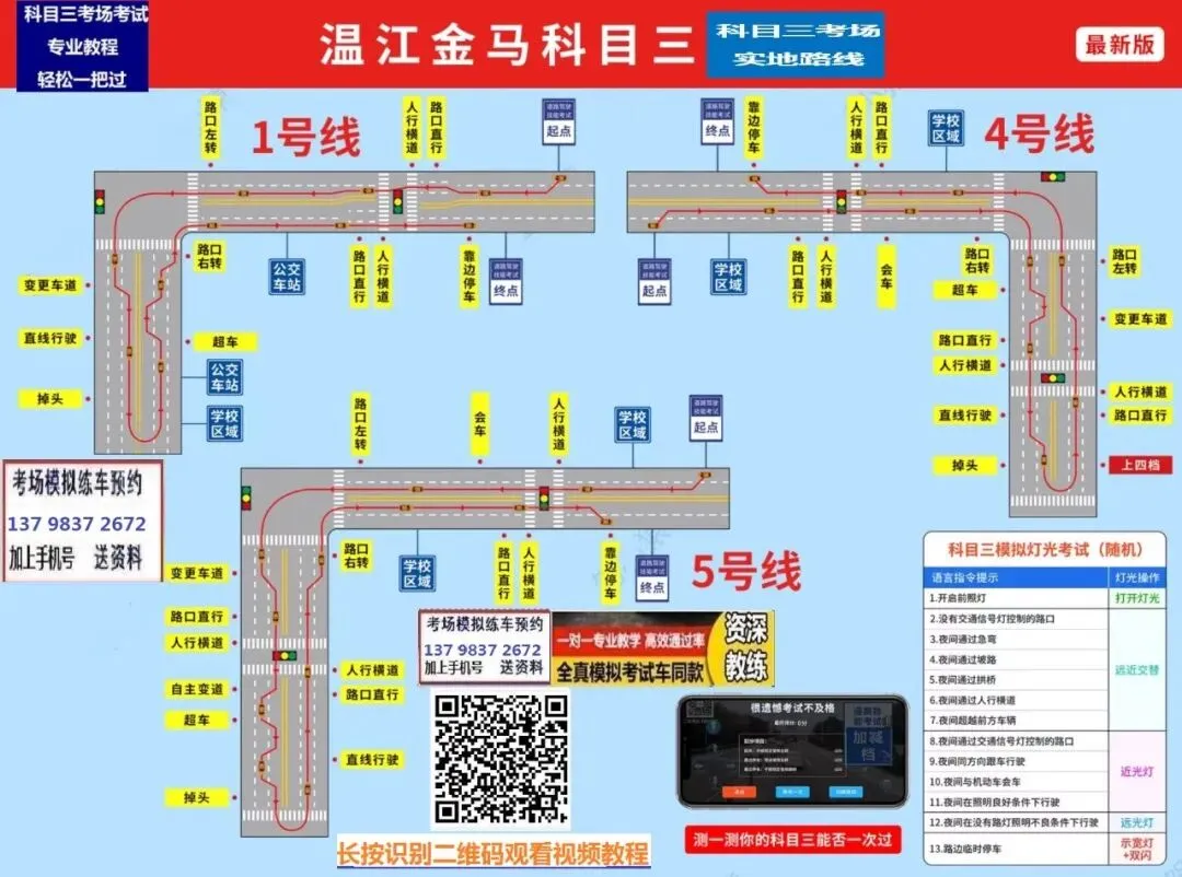 成都温江金马科目三考场考试视频讲解模拟练车路线图必过培训教程-第2张图片-四季读书网
