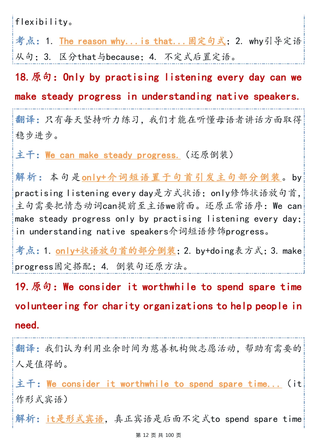 高考英语长难句精讲|主干 + 语法考点,直接打印背诵-第12张图片-四季读书网