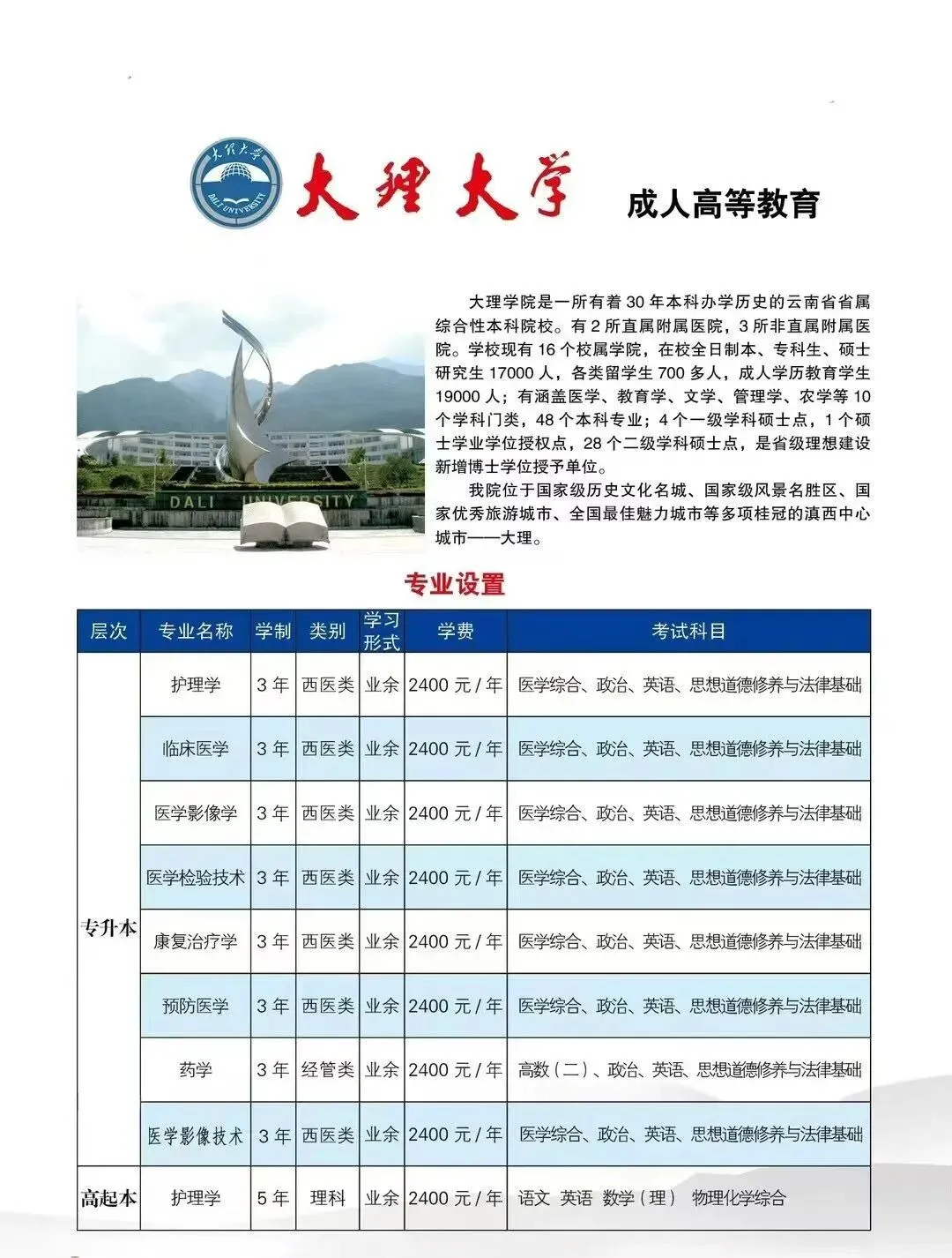 2026年云南成人高考(最新)招生专业汇总, 火热报名中 !-第13张图片-四季读书网